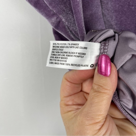 WILD FABLE Women's Y2K Purple Velour V-notch Tank Bodysuit Plus Size XXL Party - Picture 7 of 8